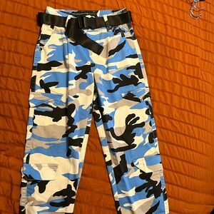 Blue Camo Motorcycle Pants